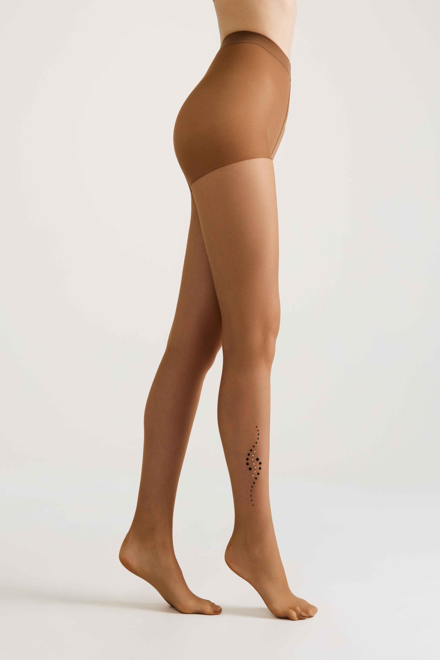 Fantasy Tights Conte Sheen - Flock and Rhinestone Applique