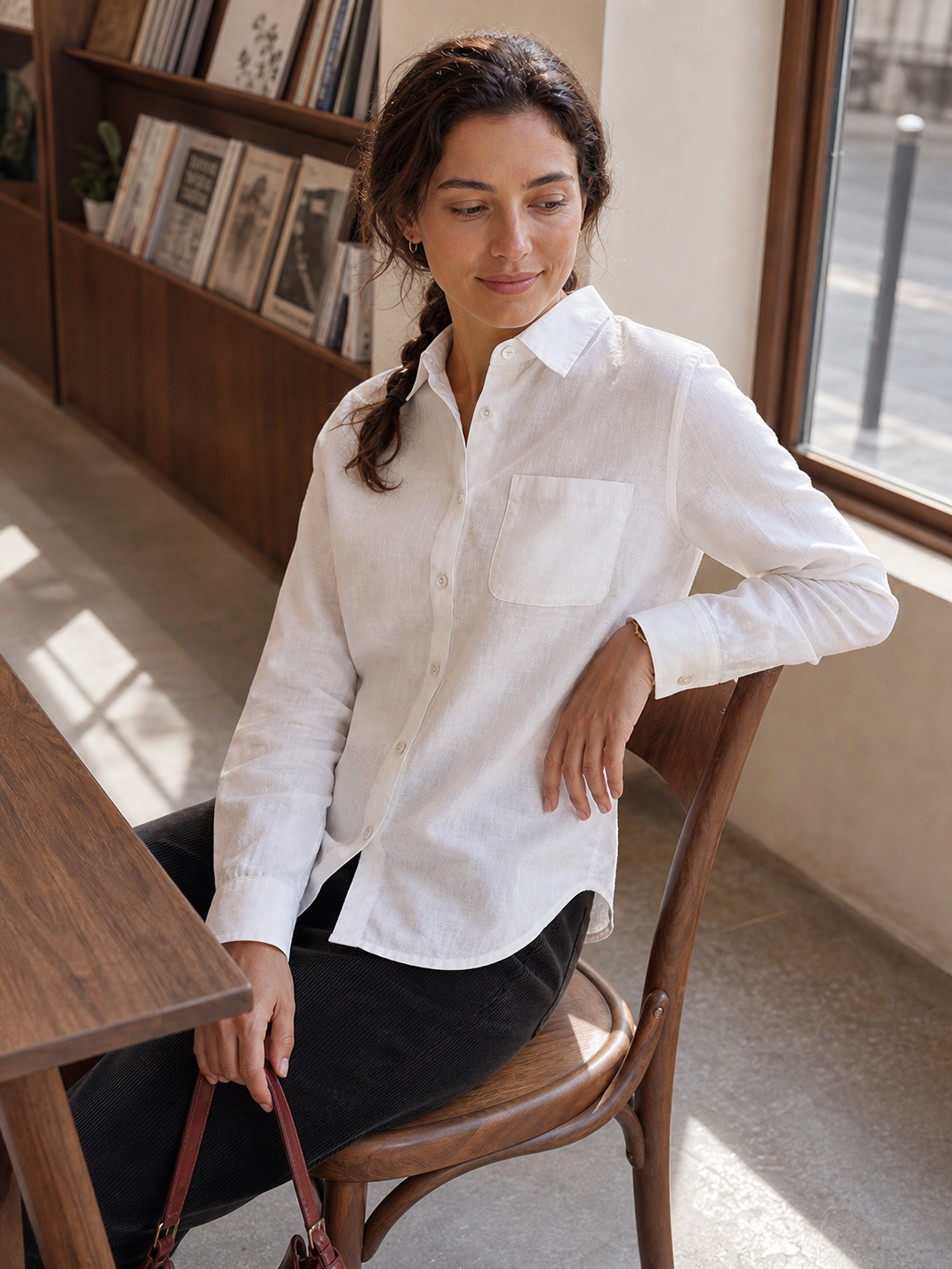 100% Linen Classic Shirt Top SAVANNAH  DestGlow