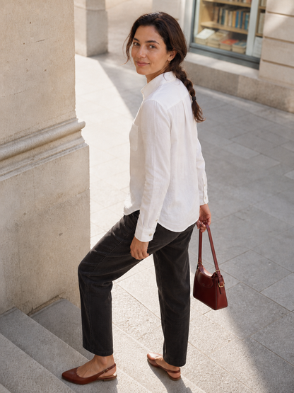 100% Linen Classic Shirt Top SAVANNAH  DestGlow