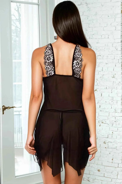 Lace Inset Jagged Hem Babydoll