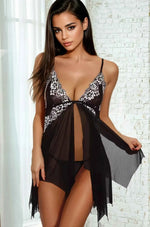 Lace Inset Jagged Hem Babydoll