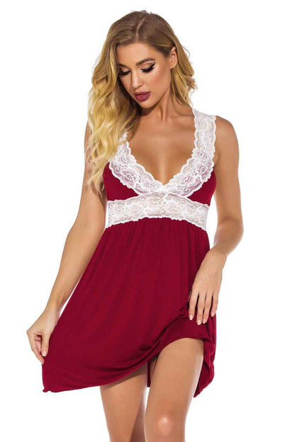 Jersey Knit and Lace Babydoll