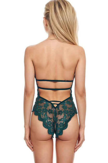 Seductive Scalloped Lace Teddy Lingerie