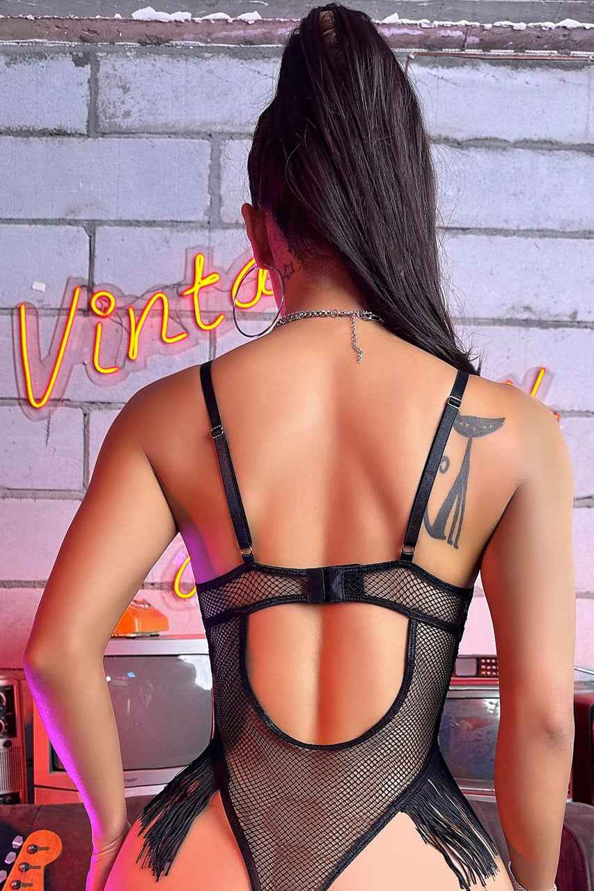 Feisty Faux Leather Teddy