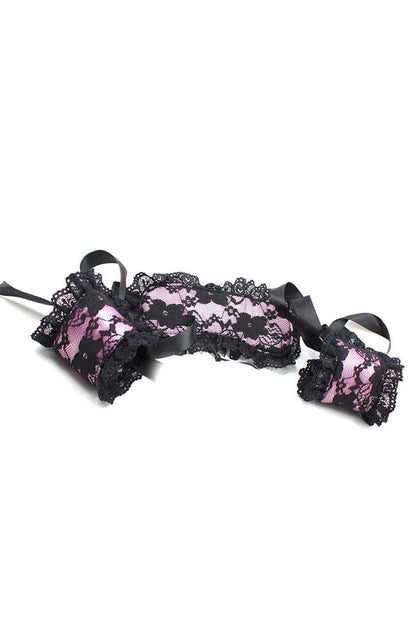 Plush Lace Eye Mask and Wrist Restraints