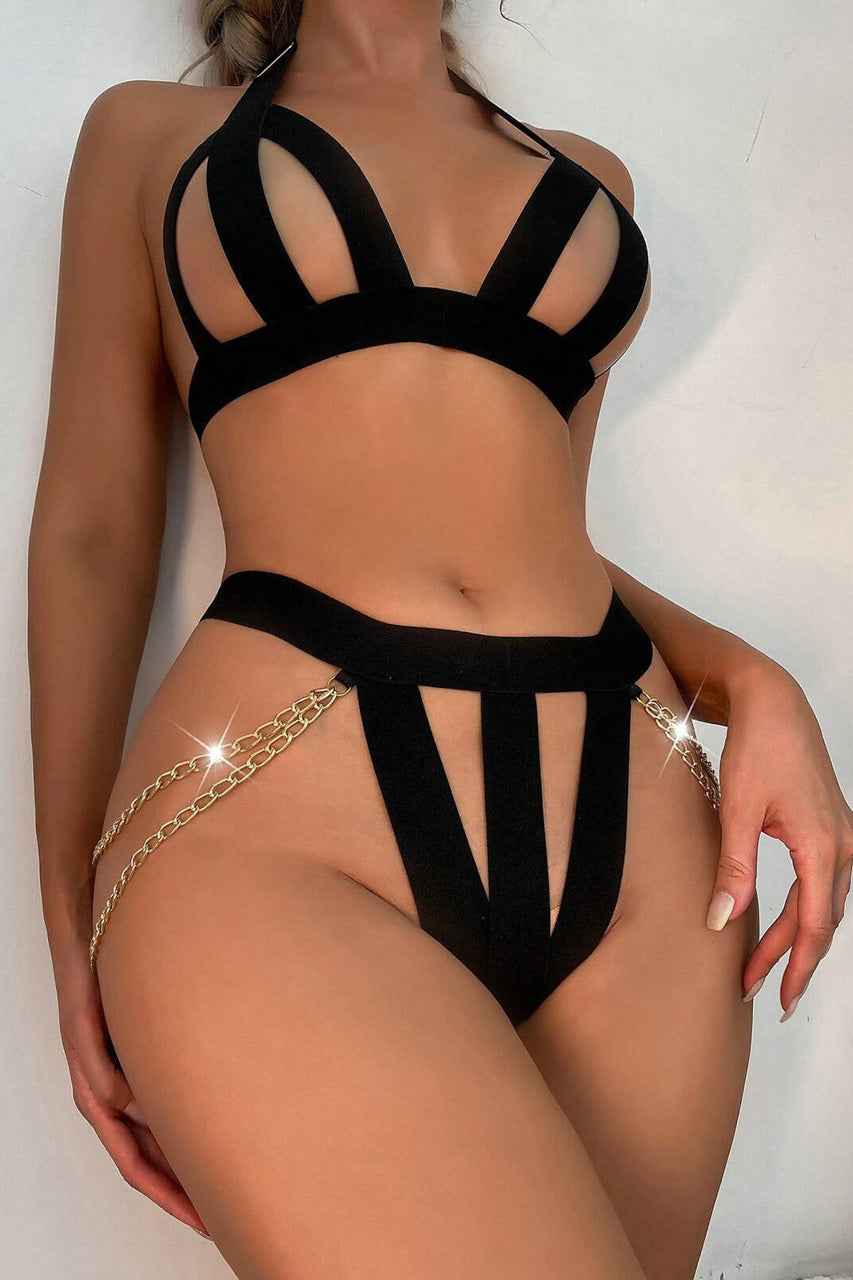 Bandage Bra Set with Chains