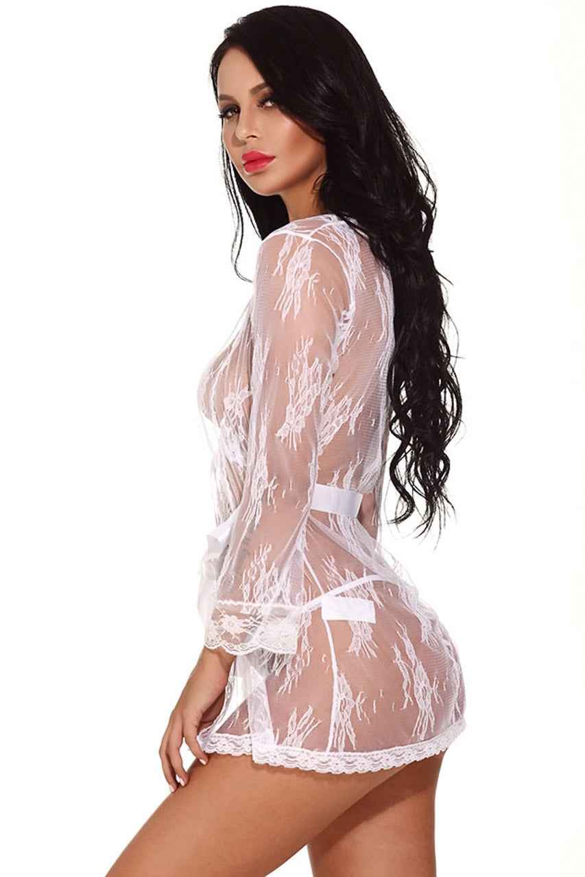 Delicate Lace Short Robe