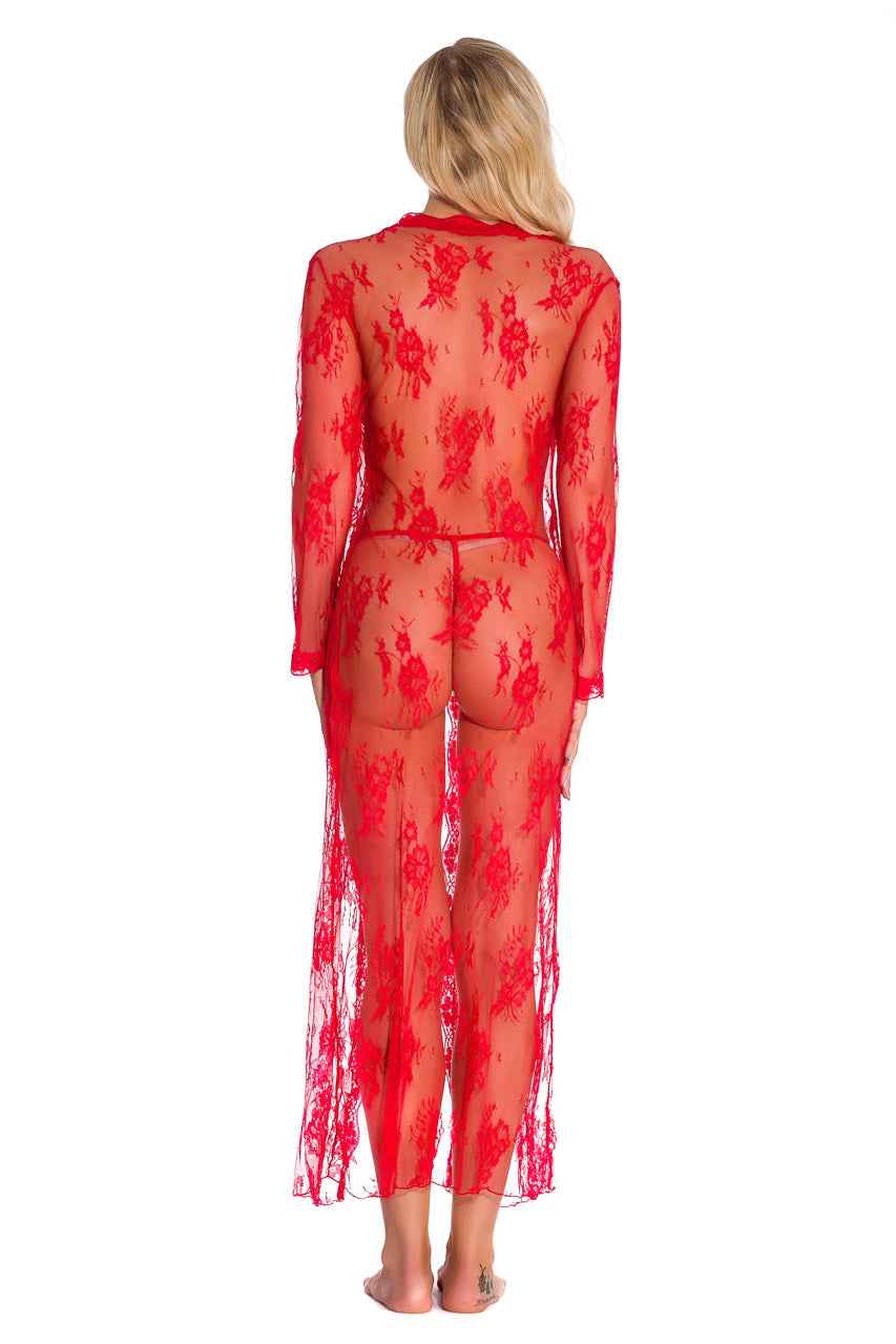 Long Lace Babydoll Robe