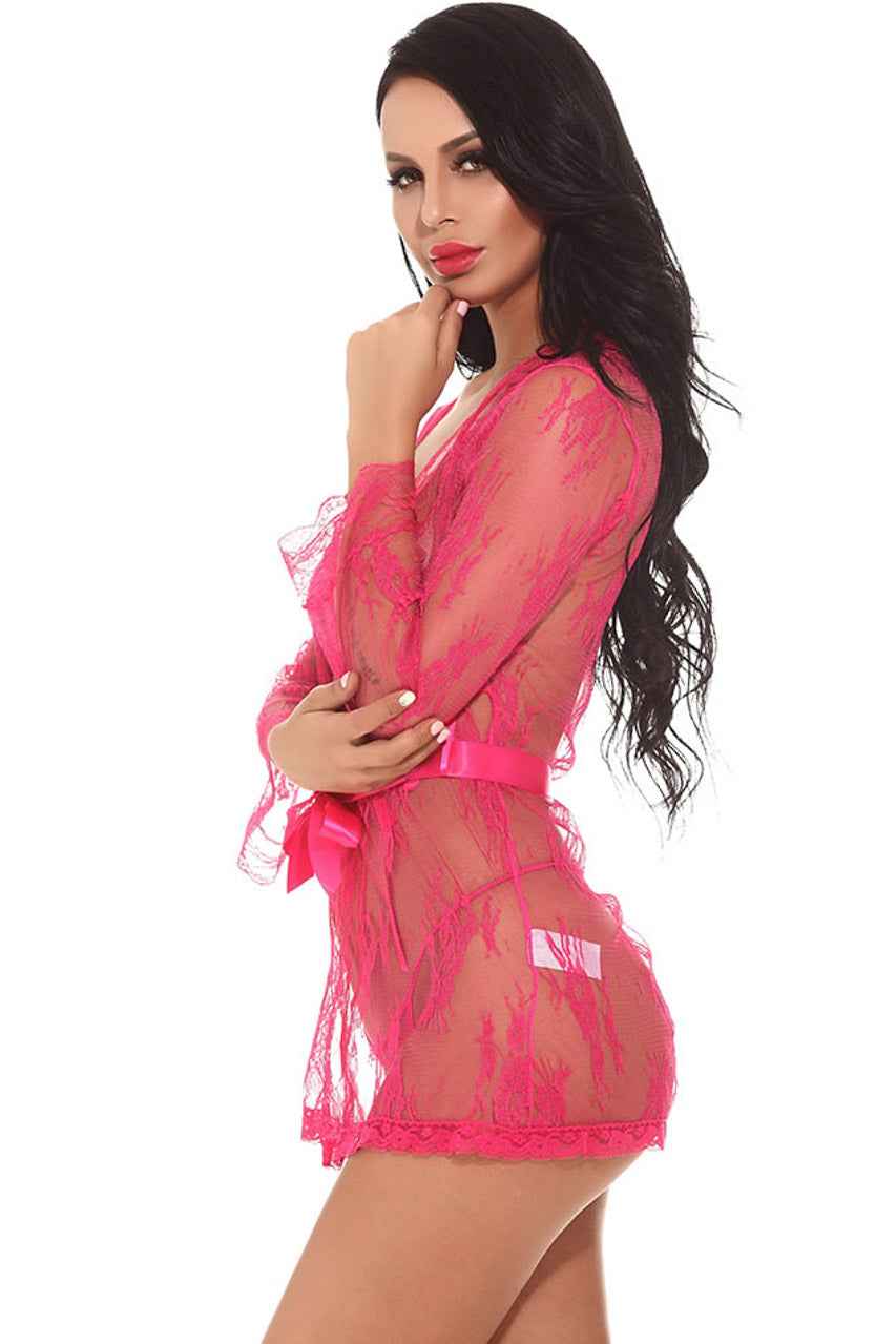 Delicate Lace Short Robe