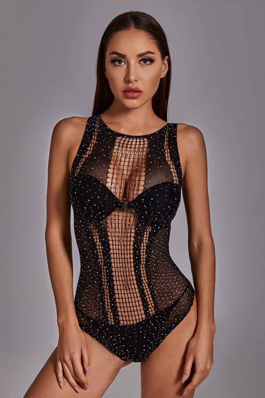 Net Rhinestone Tank Teddy