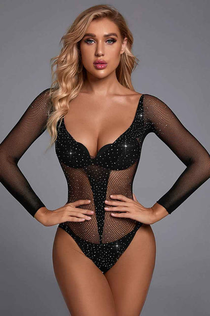 Glitter Net Long Sleeve Teddy