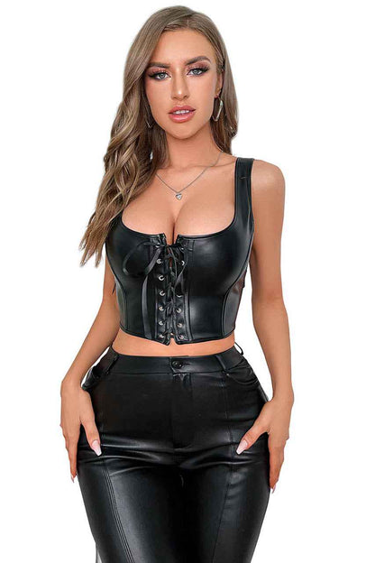 Black Pleather Bustier