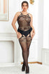 Plus Size Seamless Lace Net Bodystocking