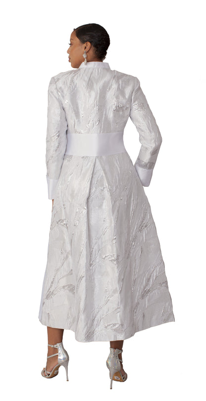 Plus Size Brocade Clergy Robe with Cross Brooch – 4821W by Tally Taylor