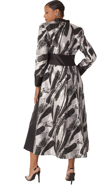 Plus Size Brocade Clergy Robe with Cross Brooch – 4821W by Tally Taylor