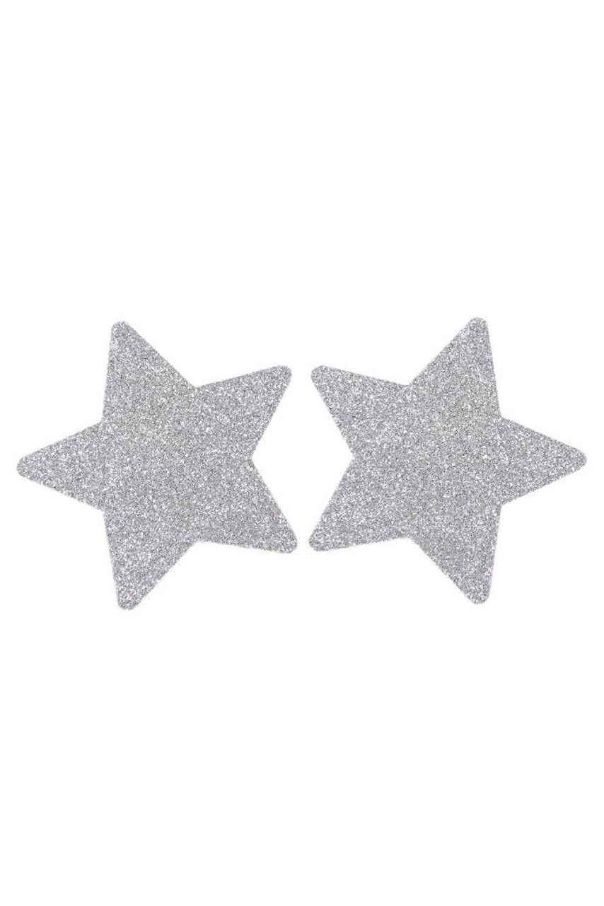 White Glitter Star Pasties