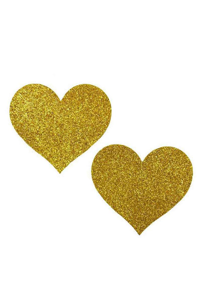Gold Glitter Heart Pasties