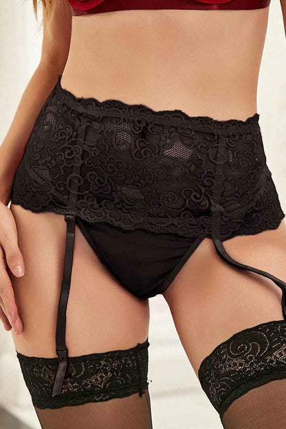 Floral Lace Garter Panty