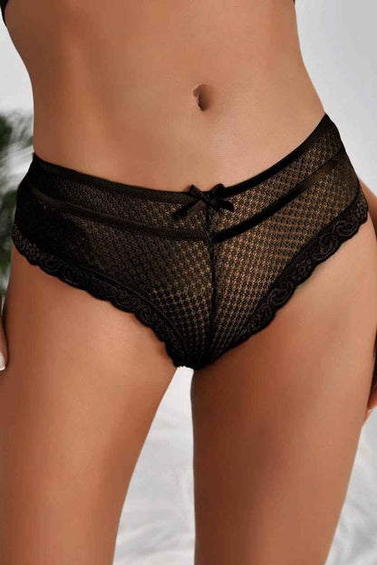 Plus Size Dotted Mesh Cheeky Panty