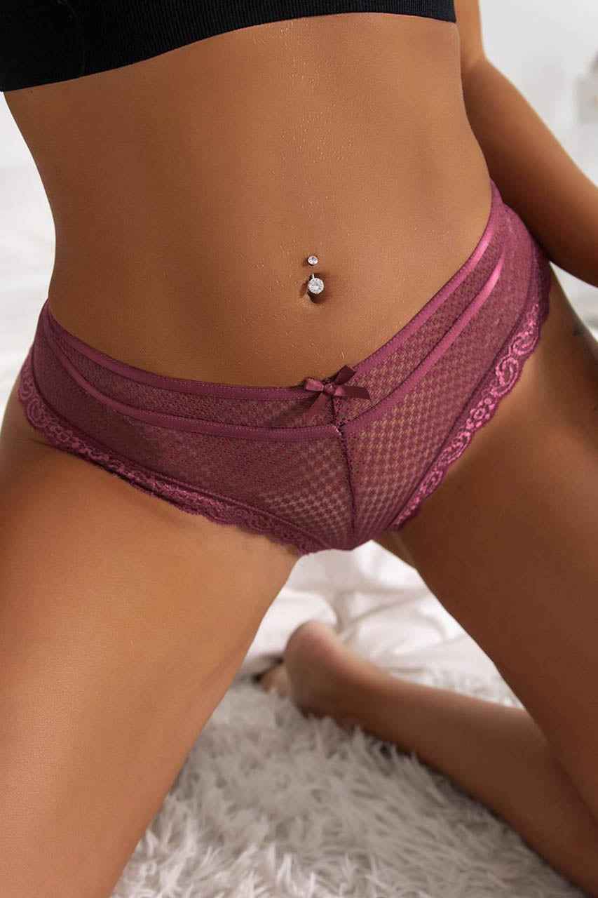 Plus Size Dotted Mesh Cheeky Panty