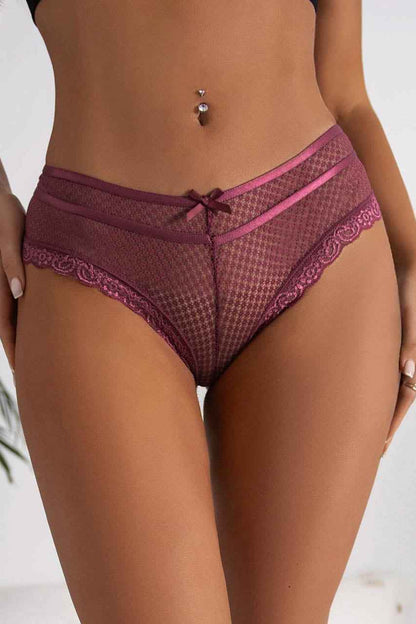 Plus Size Dotted Mesh Cheeky Panty