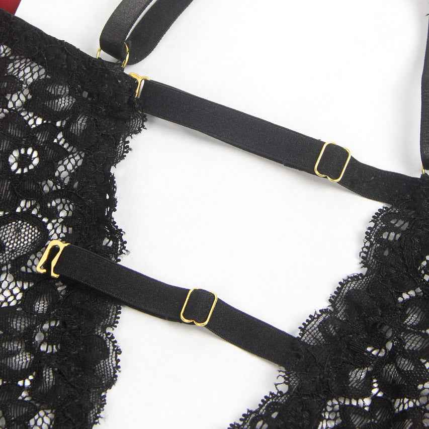 Burgundy Faux Leather Teddy Lingerie