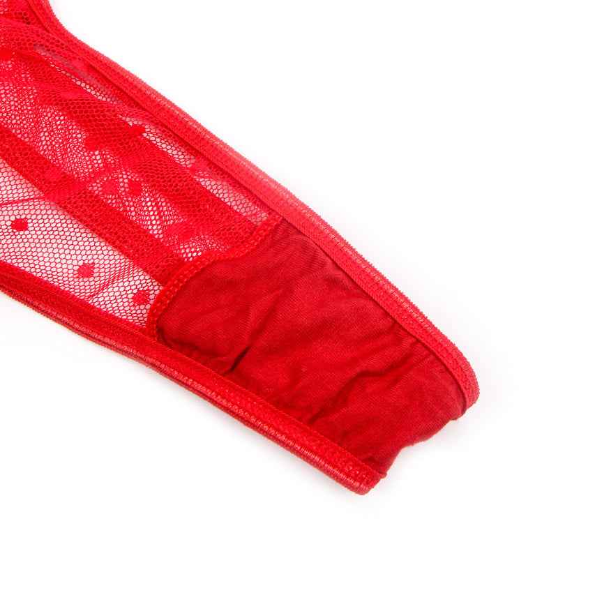 Embroidered Lace Hollow Cut Teddy Lingerie