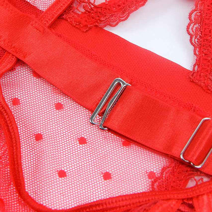 Embroidered Lace Cut Lingerie Teddy