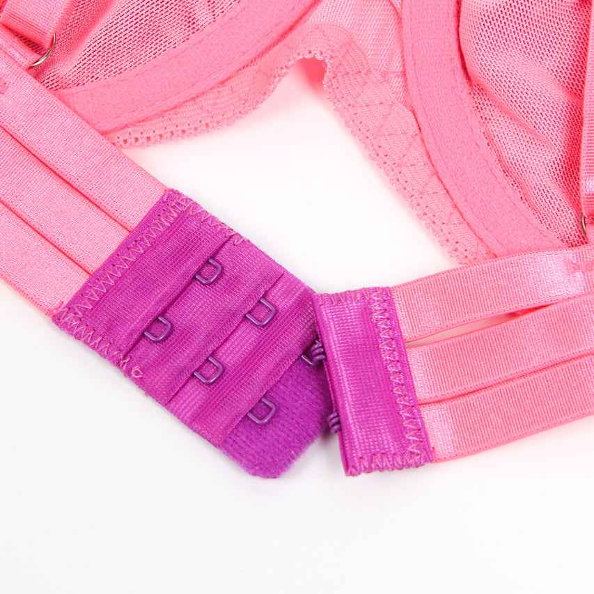 Neon Lace Bra and Garter Set