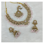 Joban Fashion Light Pink Stone Work Necklace Set
