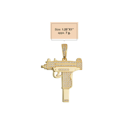 Uzi Pendant 925 Sterling Silver