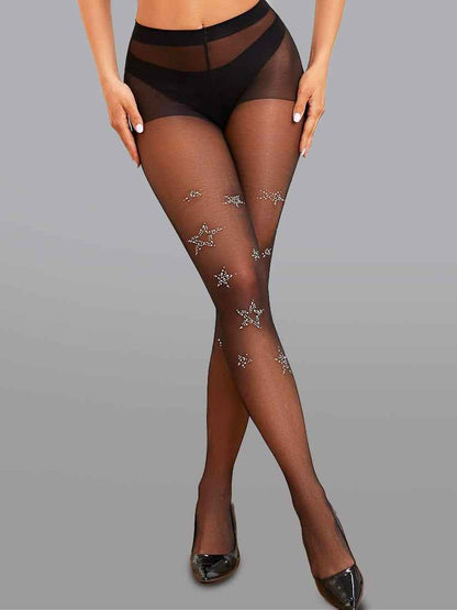 Star Diamond Embellished Tights