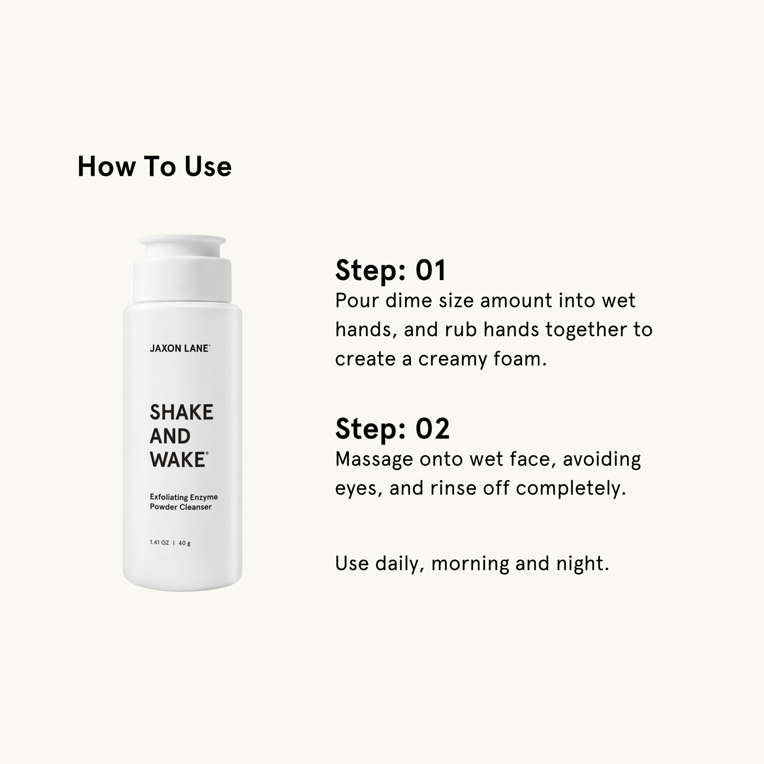 Shake And Wake - Exfoliating Enzyme Powder Cleanser by JAXON LANE