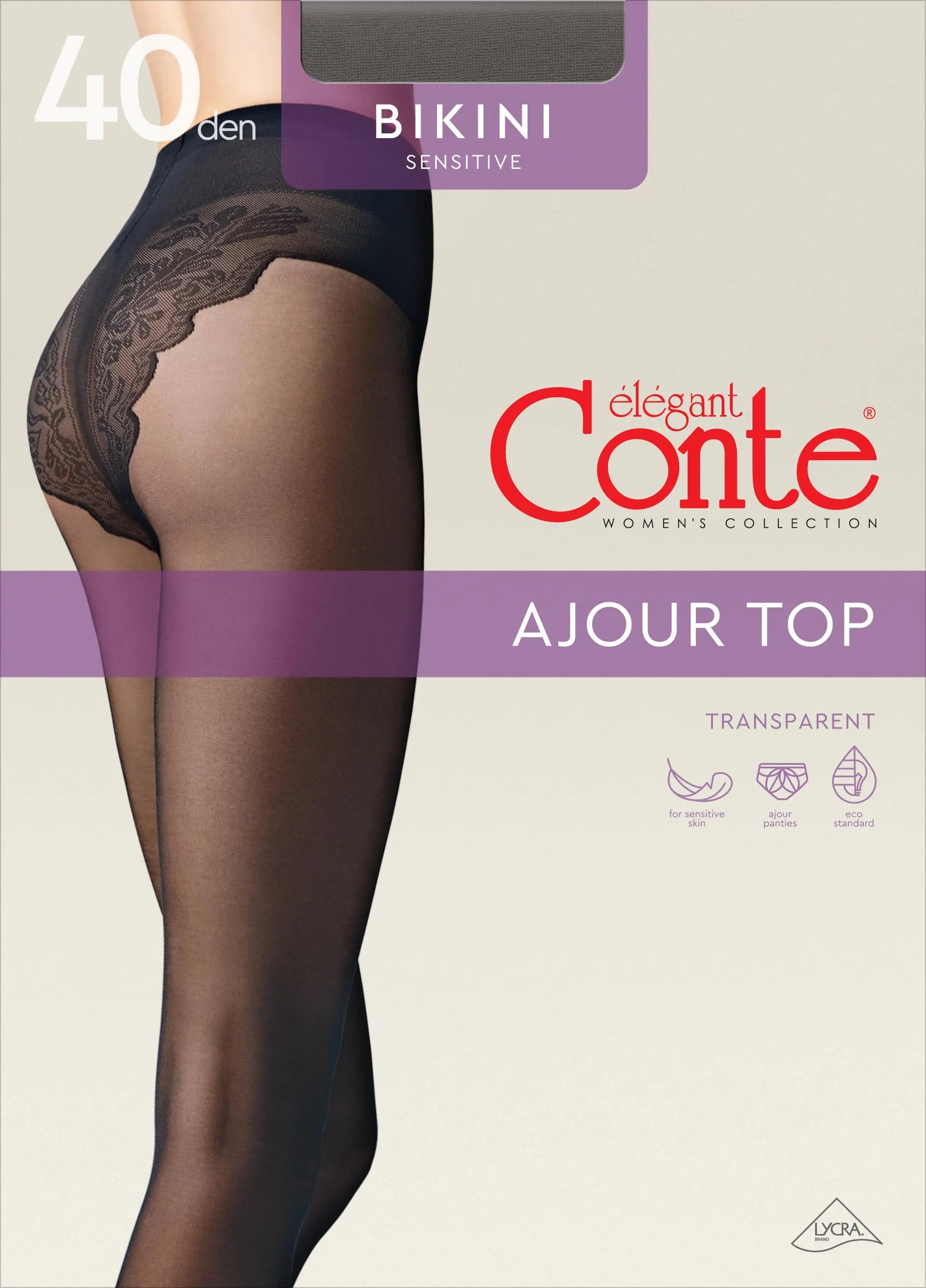 Tights Conte Bikini 40 Den - Ajour Top by TheRanok.com