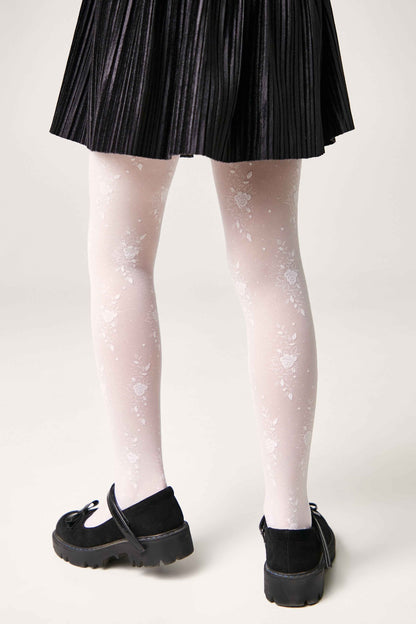 Conte Tights for girls Sofia 20 Den - Floral Pattern