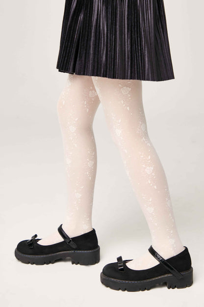 Conte Tights for girls Sofia 20 Den - Floral Pattern