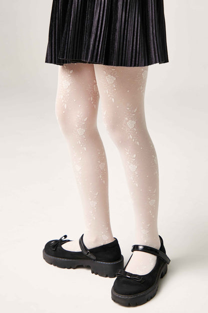 Conte Tights for girls Sofia 20 Den - Floral Pattern