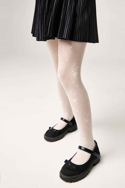 Conte Tights for girls Sofia 20 Den - Floral Pattern