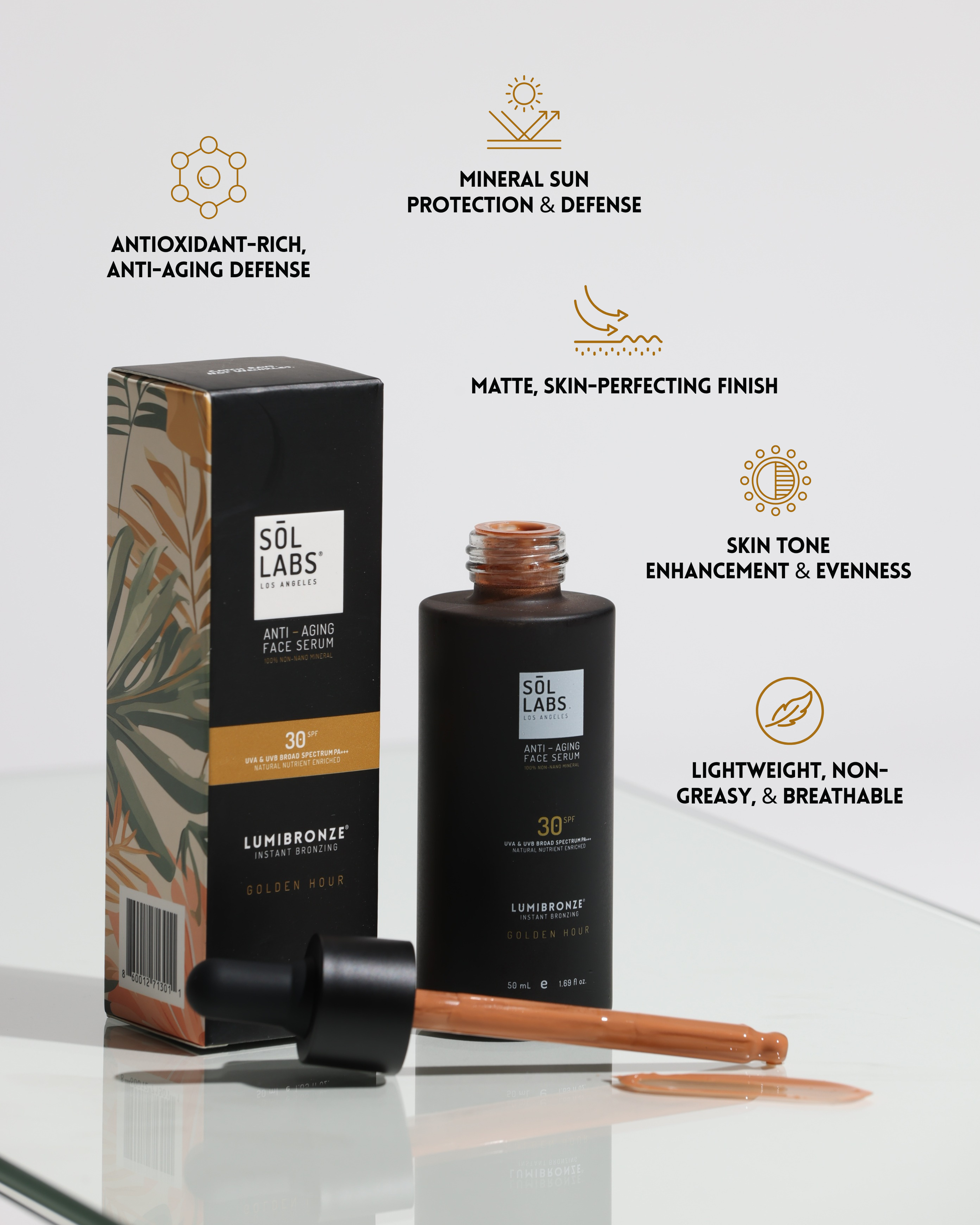 SOL LABS® LUMIBRONZE® SPF 30 Mineral Anti-Aging Bronzing Serum