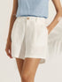 100% Linen Pleated Linen Shorts ELLEN by LINTICO