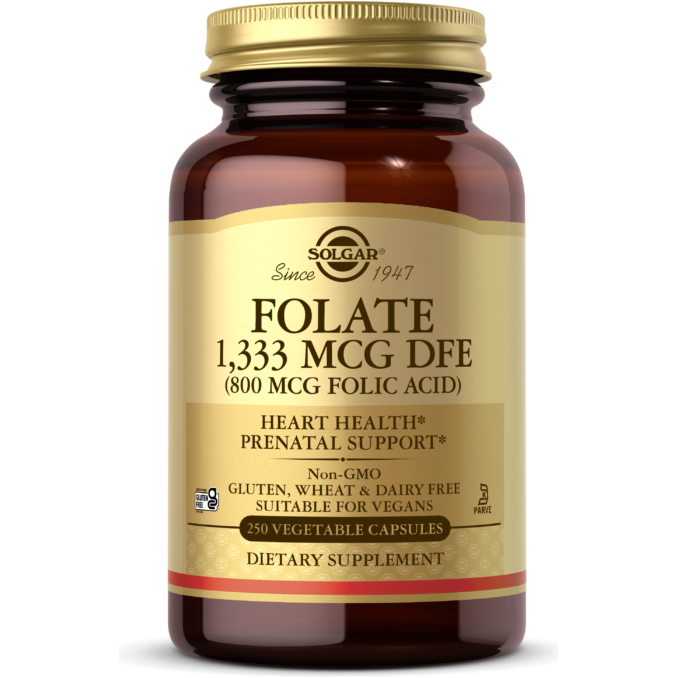 Solgar Folate 800 MCG Folic Acid 250 Tablets by Pasteur Pharmacy