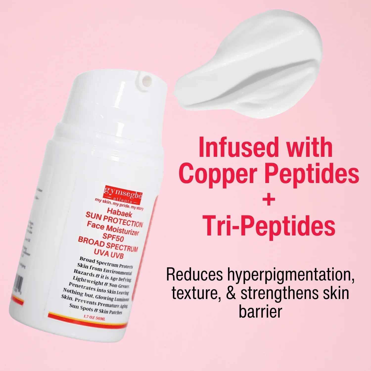 Habaek Sun Protection Face Moisturizer SPF50 | Peptides | Niacinamide