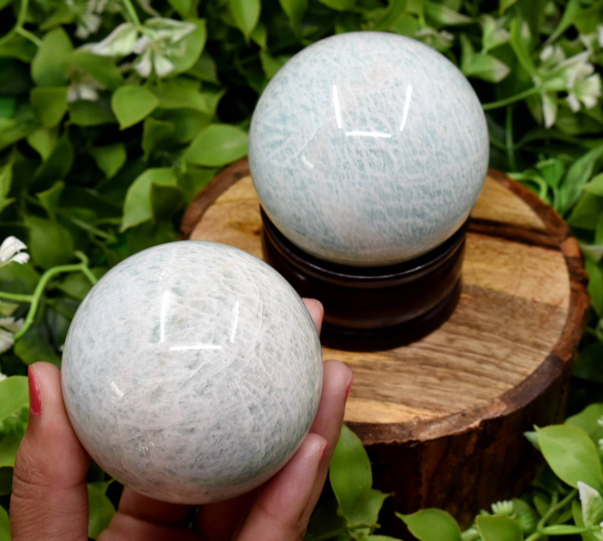 1Pc Amazonite Sphere, Crystal Ball Healing Sphere