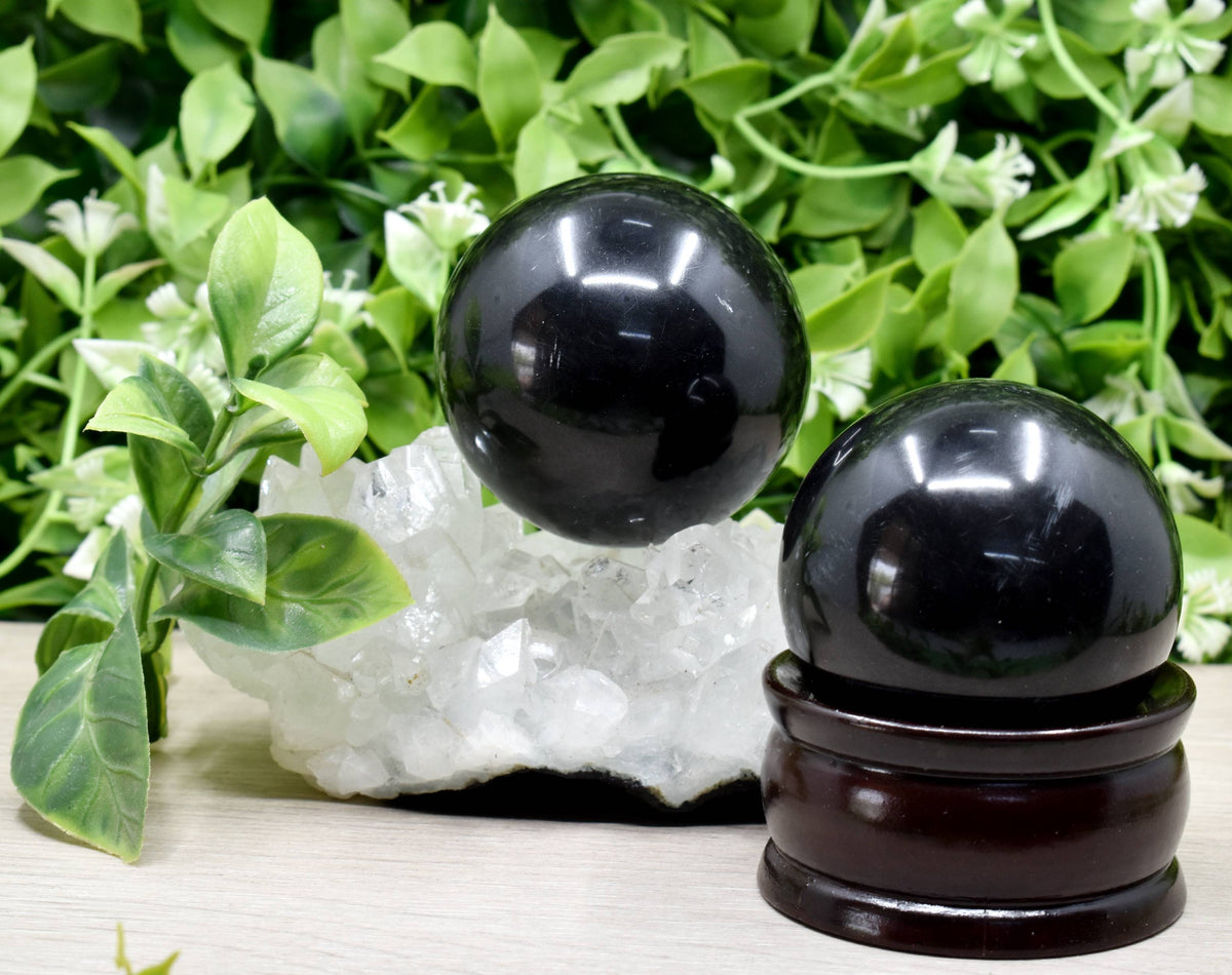 1Pc Black Tourmaline Sphere, Crystal Ball, Healing Sphere.
