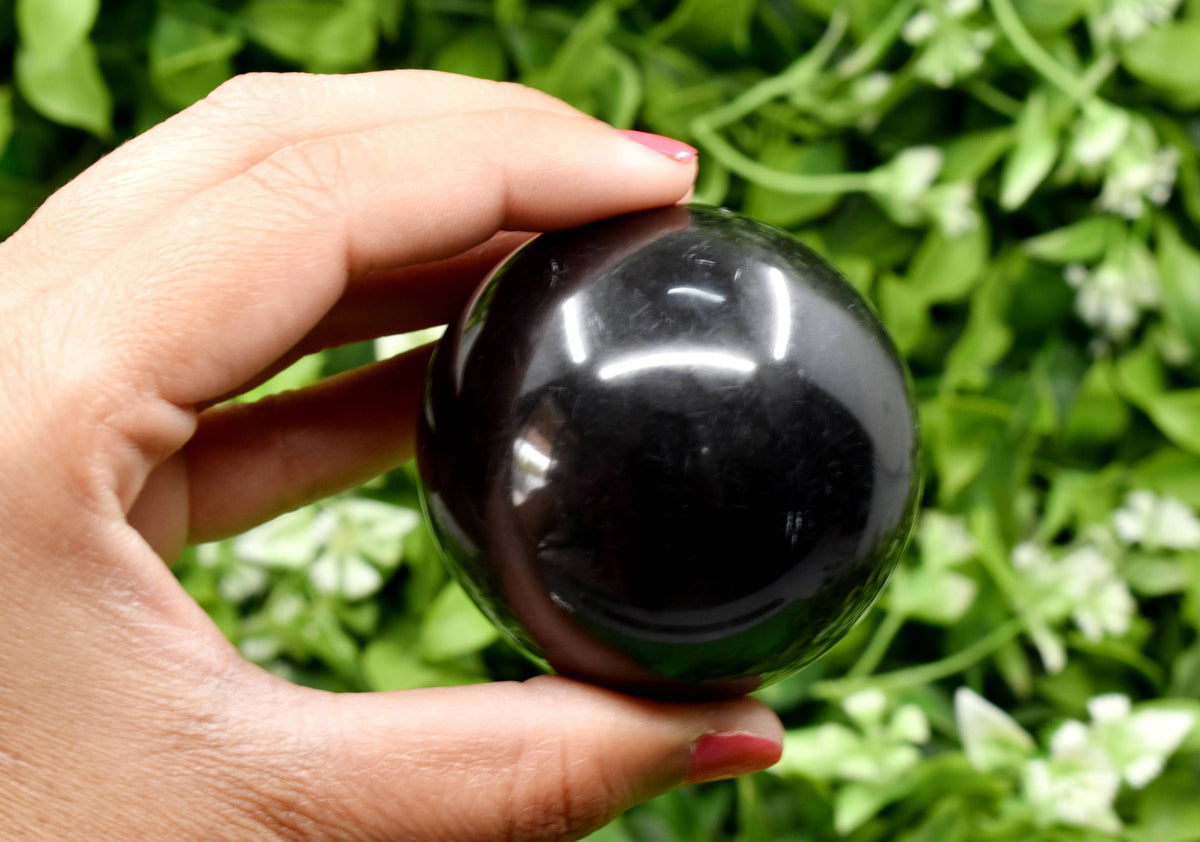 1Pc Black Tourmaline Sphere, Crystal Ball, Healing Sphere.