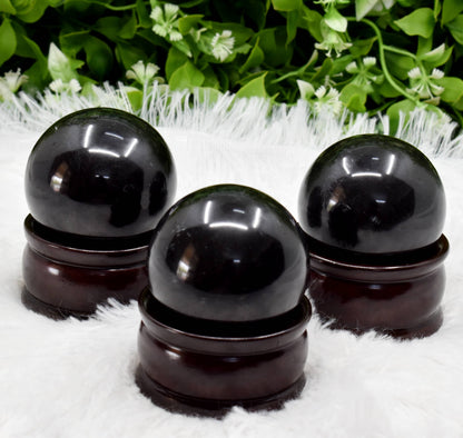 1Pc Black Tourmaline Sphere, Crystal Ball, Healing Sphere.
