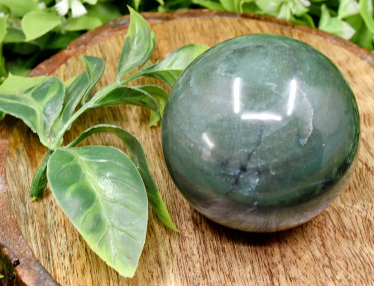 1Pc Green Jade Sphere Crystal Ball Healing Sphere.  DestGlow