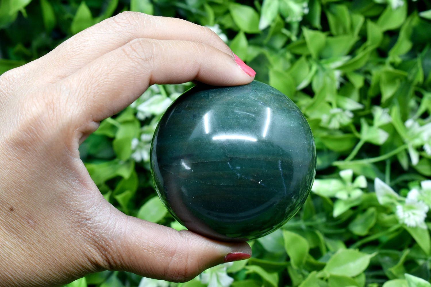 1Pc Green Jade Sphere Crystal Ball Healing Sphere.  DestGlow
