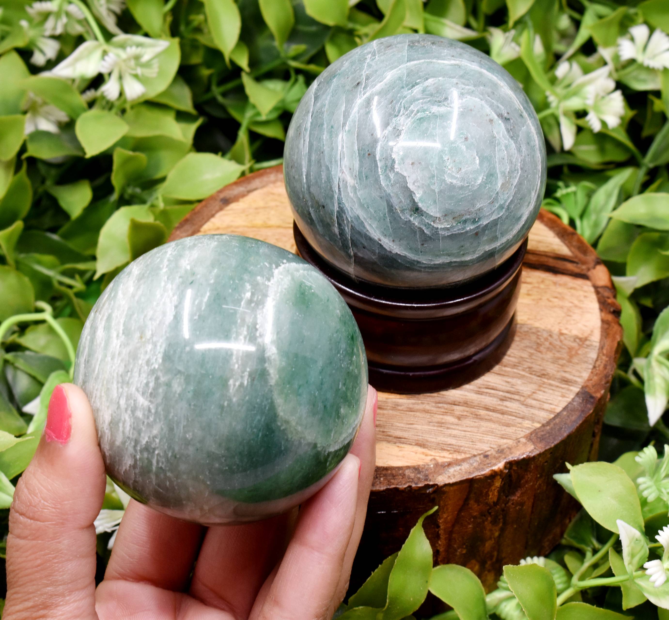 1Pc Green Aventurine Sphere Crystal Ball Healing Sphere  DestGlow