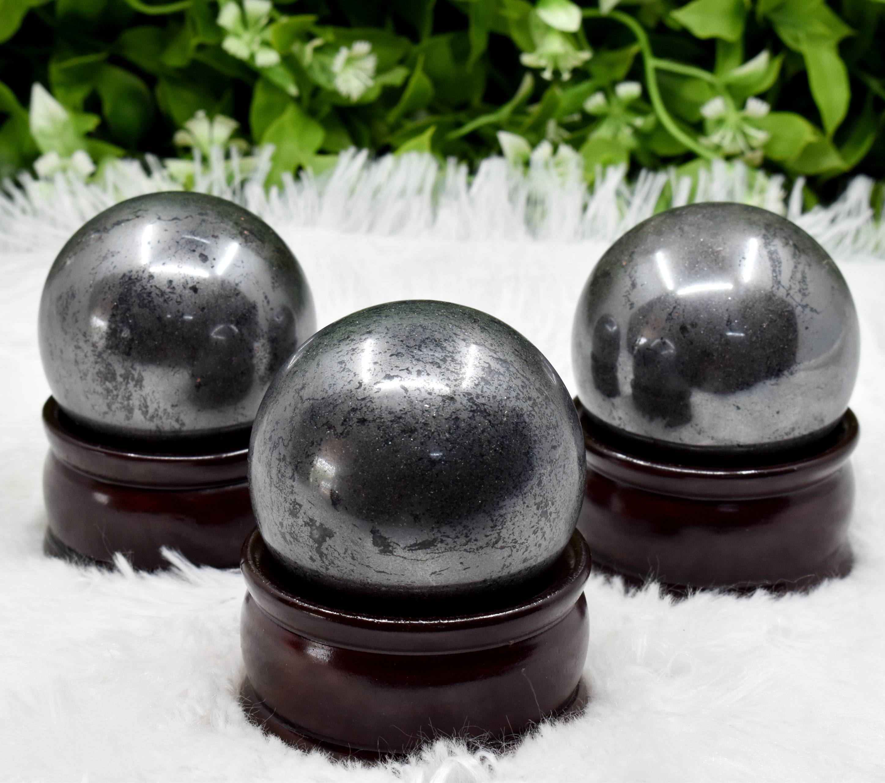 1Pc Hematite Sphere Crystal Ball Healing Sphere.